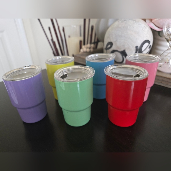 NEW MINI STAINLESS STEEL TUMBLERS WITH STRAW - Picture 7 of 7